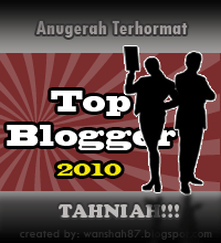 Top Blogger 2010 Award