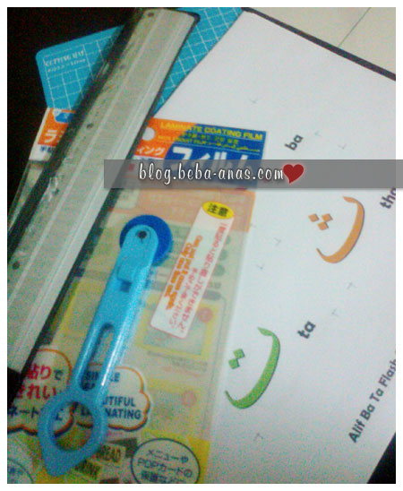 alif ba ta - diy flash card-bahan