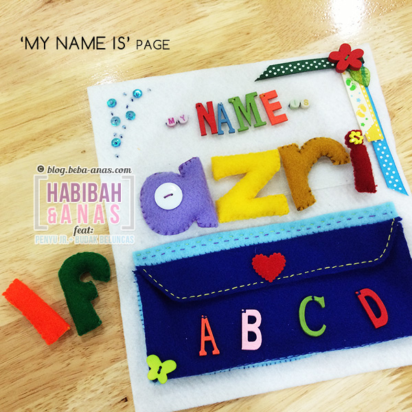 quiet book - my name is page