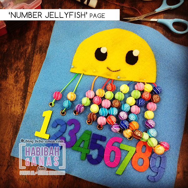 quiet book - jellyfish number page
