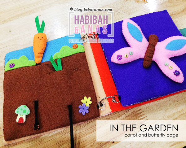 busy book for baby - in the garden page