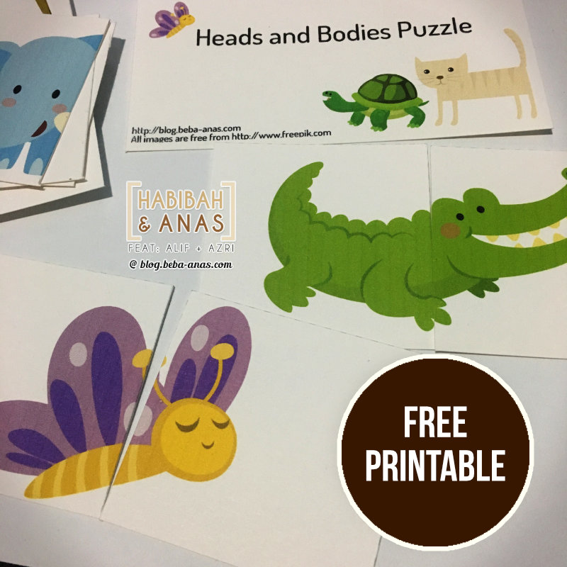 Animals Head and Body Matching Puzzle [Free Printable]